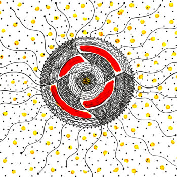 Drawing titled "Cellular Spark Of C…" by Nancy A-Mechrek, Original Artwork, Pencil