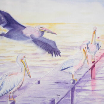 제목이 "AQUARELLE originale…"인 미술작품 Isabelle Redonnet로, 원작, 수채화