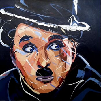 Malerei mit dem Titel "CHARLIE CHAPLIN (La…" von Régine Guthmann, Original-Kunstwerk, Acryl