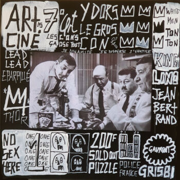 绘画 标题为“SPACO tontons fling…” 由Spaco, 原创艺术品, 拼贴 安装在木质担架架上