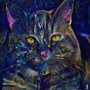Digital Arts titled "Logan, cat" by L.Roche, Original Artwork, 2D Digital Work