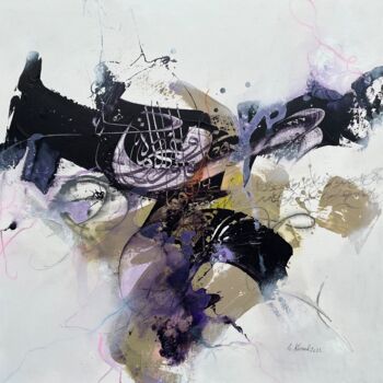 Pittura intitolato "Free letters 2" da Abdelkader Kamal, Opera d'arte originale, Acrilico Montato su Telaio per barella in l…