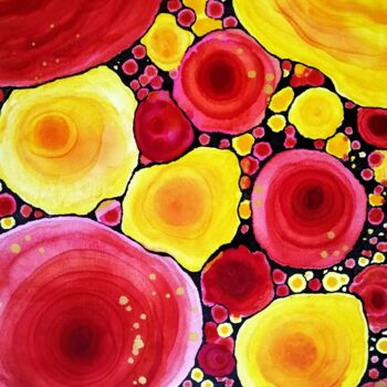 Painting titled "Sunny bouquet. Солн…" by Natalia Chaikovskaia, Original Artwork, Ink