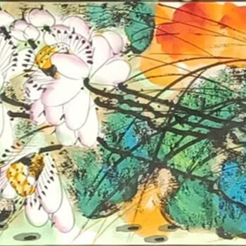 Malerei mit dem Titel "Fun in the fresh lo…" von Dayou Lu, Original-Kunstwerk, Pigmente
