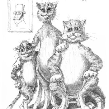图画 标题为“Family Portrait” 由Victor Molev, 原创艺术品, 墨