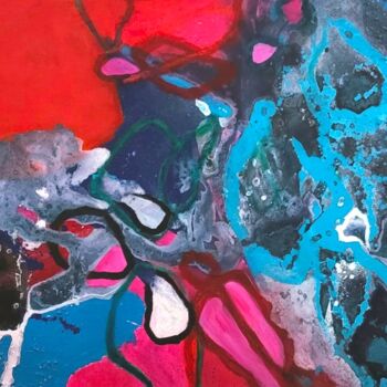 Painting titled "Der Delfin" by Christa Schwarz, Original Artwork, Acrylic