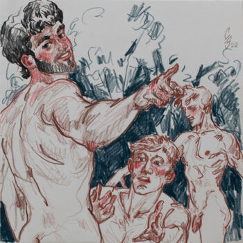图画 标题为“Playing guys” 由Sergey Sovkov, 原创艺术品, 孔戴
