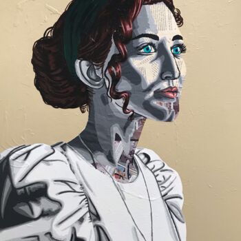 Collages titled "Esther" by Annabelle Amory, Original Artwork, Acrylic Mounted on Wood Stretcher frame