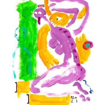 Schilderij getiteld "... listen, you kin…" door Peter Dzogaba, Origineel Kunstwerk, Acryl