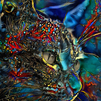 Arts numériques intitulée "Nano, cat" par L.Roche, Œuvre d'art originale, Travail numérique 2D