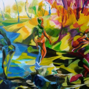 제목이 "Parc Josaphat 6"인 미술작품 Marc Declercq로, 원작, 기름