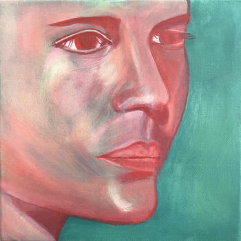 Painting titled "Peinture à l'huile…" by Mylène Gandon, Original Artwork, Oil Mounted on Wood Stretcher frame