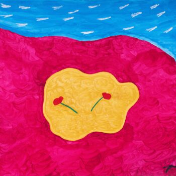 Painting titled "Zwei Rosen im Himmel" by Lukas Walcher, Original Artwork, Acrylic