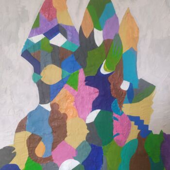 Painting titled "LE CHATEAU DE NOS E…" by Rbio, Original Artwork, Acrylic Mounted on Wood Stretcher frame
