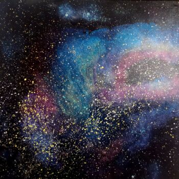 Pintura titulada "Indigo Spectrum neb…" por Lynda Rosemarie Stevens, Obra de arte original, Acrílico