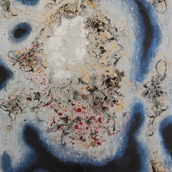 Pintura intitulada "Clouds lit by moonl…" por Lynda Rosemarie Stevens, Obras de arte originais, Acrílico