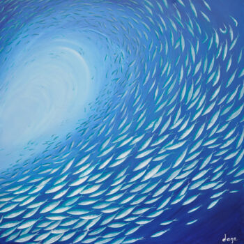 Painting titled "Comme dans une danse" by Dane, Original Artwork, Acrylic Mounted on Wood Stretcher frame