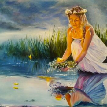 Pittura intitolato "Купальский венок" da Vitaliy Boreiko, Opera d'arte originale, Olio