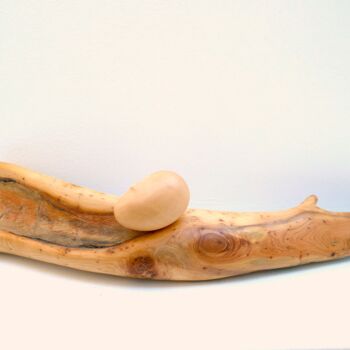 Scultura intitolato "" Listening "" da Liquette-Gorbach, Opera d'arte originale, Legno