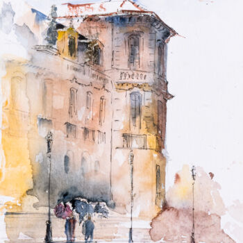 「***Marseille I, Fra…」というタイトルの絵画 Yuriy Kraftによって, オリジナルのアートワーク, 水彩画