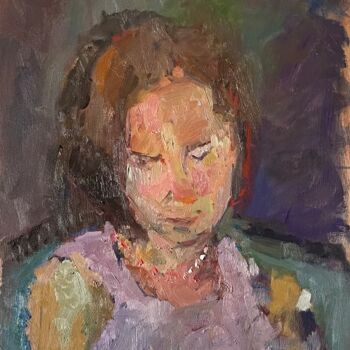 Peinture intitulée "Looking down" par Ekaterina Belukhina, Œuvre d'art originale, Huile