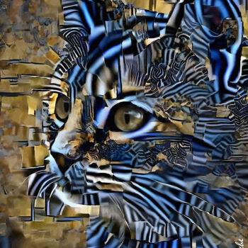 Arts numériques intitulée "Deauville cat" par L.Roche, Œuvre d'art originale, Travail numérique 2D