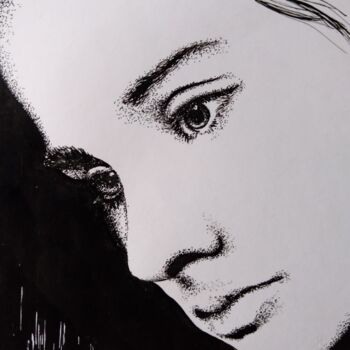 Drawing titled "In Herself / В себе" by Vladimir Abaimov, Original Artwork, Ink