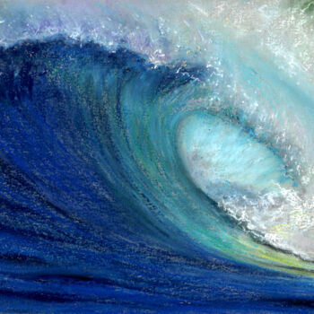 Malarstwo zatytułowany „Navy wave(Pastel)” autorstwa Elena Petrova, Oryginalna praca, Pastel