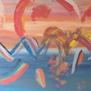 Painting titled "O mar" by Marcos Z N, Original Artwork, Acrylic