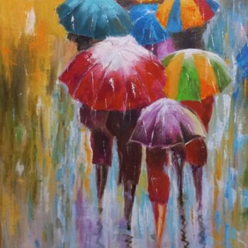 Painting titled "rainbow" by Natalya Yurina, Original Artwork, Oil