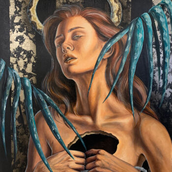 Painting titled "OUROBOROS" by Natali Ustimenko, Original Artwork, Oil