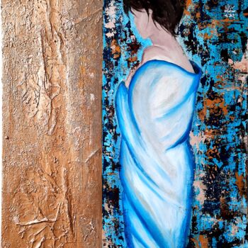 Painting titled "Waiting" by Hagar Ali, Original Artwork, Acrylic