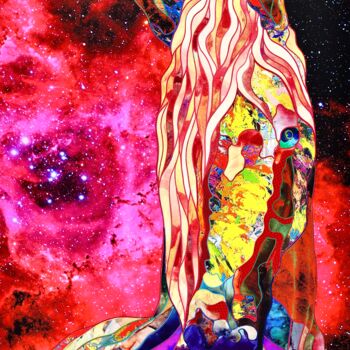 Art textile intitulée "A horse from the pl…" par Kostyantin Malginov, Œuvre d'art originale, Tapisserie Monté sur Panneau de…