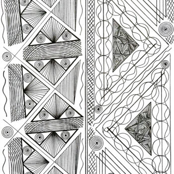 图画 标题为“Geometric Patterns…” 由Nancy A-Mechrek, 原创艺术品, 铅笔