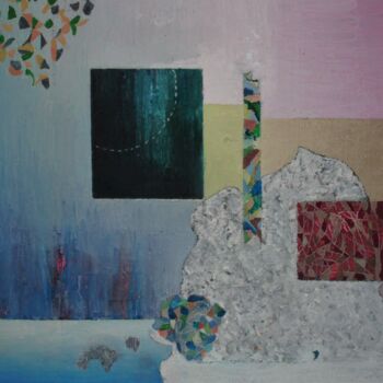Painting titled "mit Eisberg" by Reiner Makarowski, Original Artwork, Oil