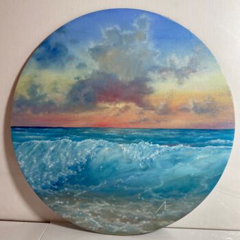 Painting titled "Warm light." by Anna Evtushenko, Original Artwork, Oil
