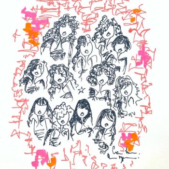 Drawing titled "Fantasy" by Caroline Montigneaux, Original Artwork, Marker
