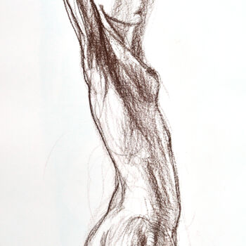Drawing titled "female 35   42х30" by Konstantin Fomin, Original Artwork, Pencil