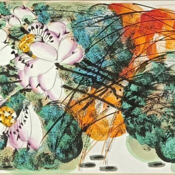 Painting titled "Fun in the fresh lo…" by Dayou Lu, Original Artwork, Pigments