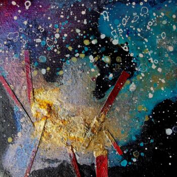 제목이 "Red rods within neb…"인 콜라주 Lynda Rosemarie Stevens로, 원작, 콜라주