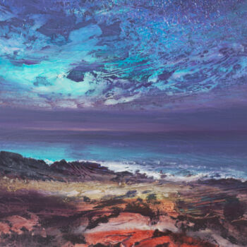 Painting titled "PREDAWN BEACH" by Kevan Mcginty, Original Artwork, Acrylic Mounted on Wood Stretcher frame