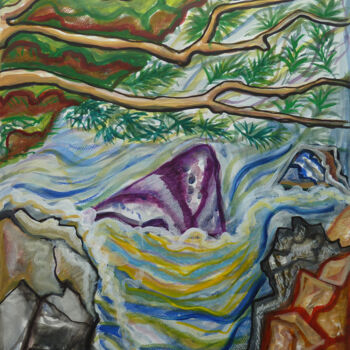 Peinture intitulée "Le Chant de la rivi…" par Aurélie Sarrazin, Œuvre d'art originale, Aquarelle