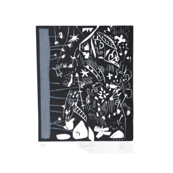 Printmaking titled "Floralies" by Christine Guichard, Original Artwork, Linocuts