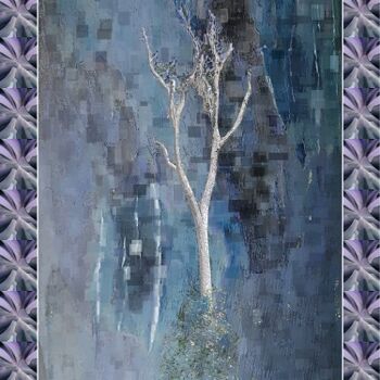Digital Arts titled "ABSTRACTION 25722" by Nancy Lopez, Original Artwork, Digital Painting Mounted on Wood Stretcher frame