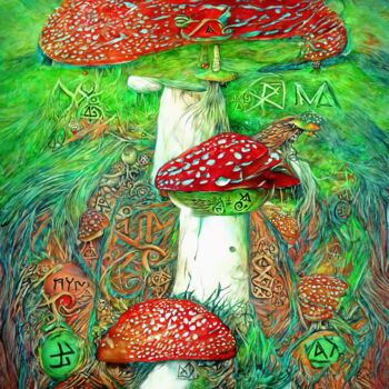 数字艺术 标题为“Amanita Muscaria” 由Patrick Hager, 原创艺术品, 2D数字工作