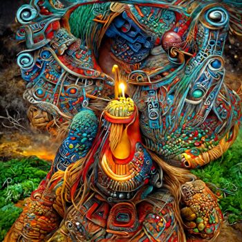 「Shaman Torch」というタイトルのデジタルアーツ Patrick Hagerによって, オリジナルのアートワーク, 2Dデジタルワーク