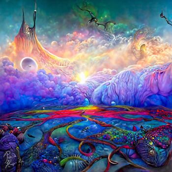 Artes digitais intitulada "Alien Fairytale Wor…" por Patrick Hager, Obras de arte originais, Trabalho Digital 2D
