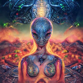 Digital Arts με τίτλο "Alien Beauty" από Patrick Hager, Αυθεντικά έργα τέχνης, 2D ψηφιακή εργασία