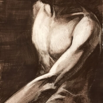 Drawing titled "MAN , Hear yourself" by Konstantin Fomin, Original Artwork, Pastel