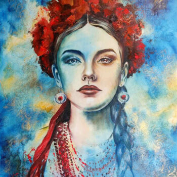 Ζωγραφική με τίτλο "Ukraine" από Olga Soldatova, Αυθεντικά έργα τέχνης, Λάδι Τοποθετήθηκε στο Χαρτόνι